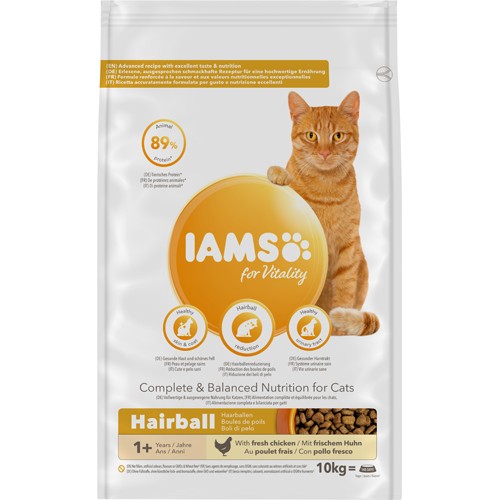 Iams Cat Vitality Adult Hairball 10 kg