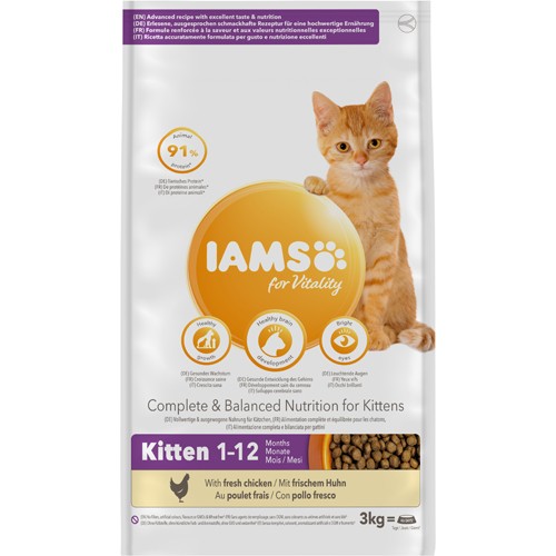 Iams Cat Vitality Kitten & Junior Chicken 3 kg