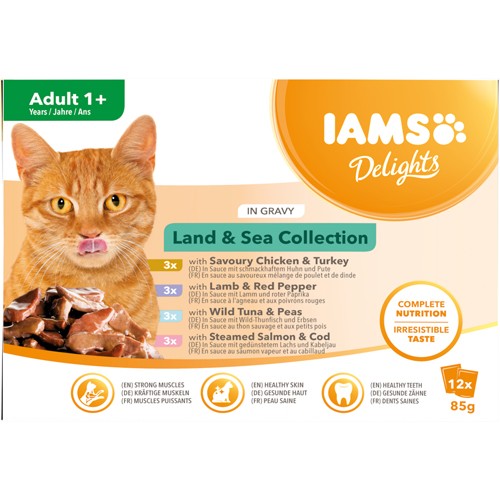 Iams Cat Adult Land & Sea Collection In Gravy 12X8